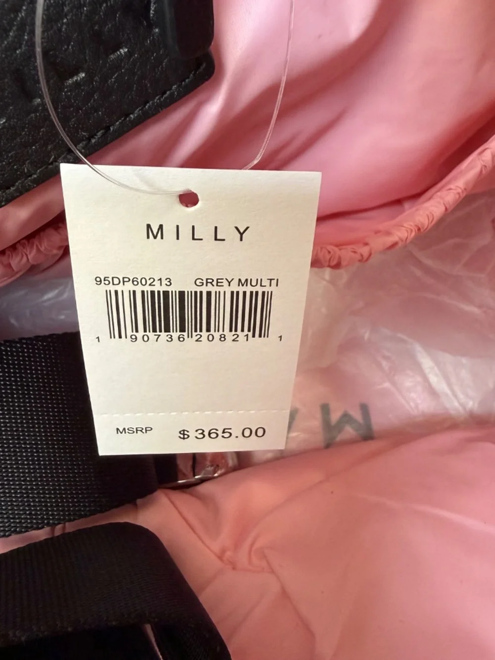 NWT Milly Luxe Baby Diaper Bag with Changing Pad in Gray and Pink